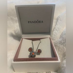 Pandora Sterling Silver Earring and Necklace set - worn once